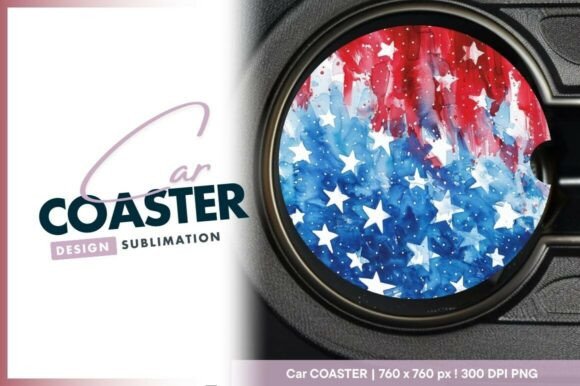 Download Patriotic Round Design Car Coaster - Round Collection